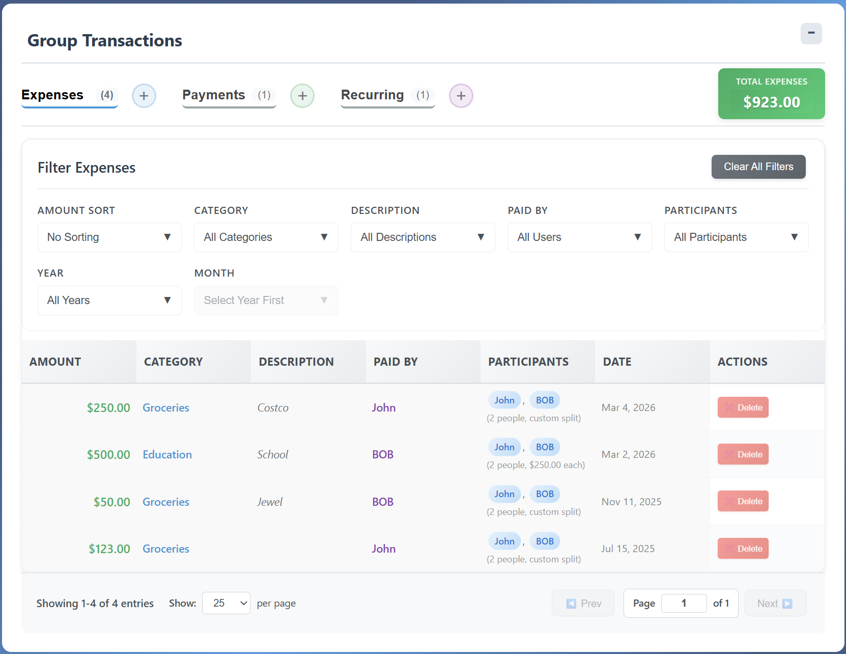 Shared Group Tracker